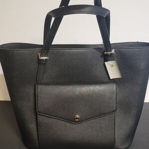 Michael Kors Jet Set Black Leather Tote